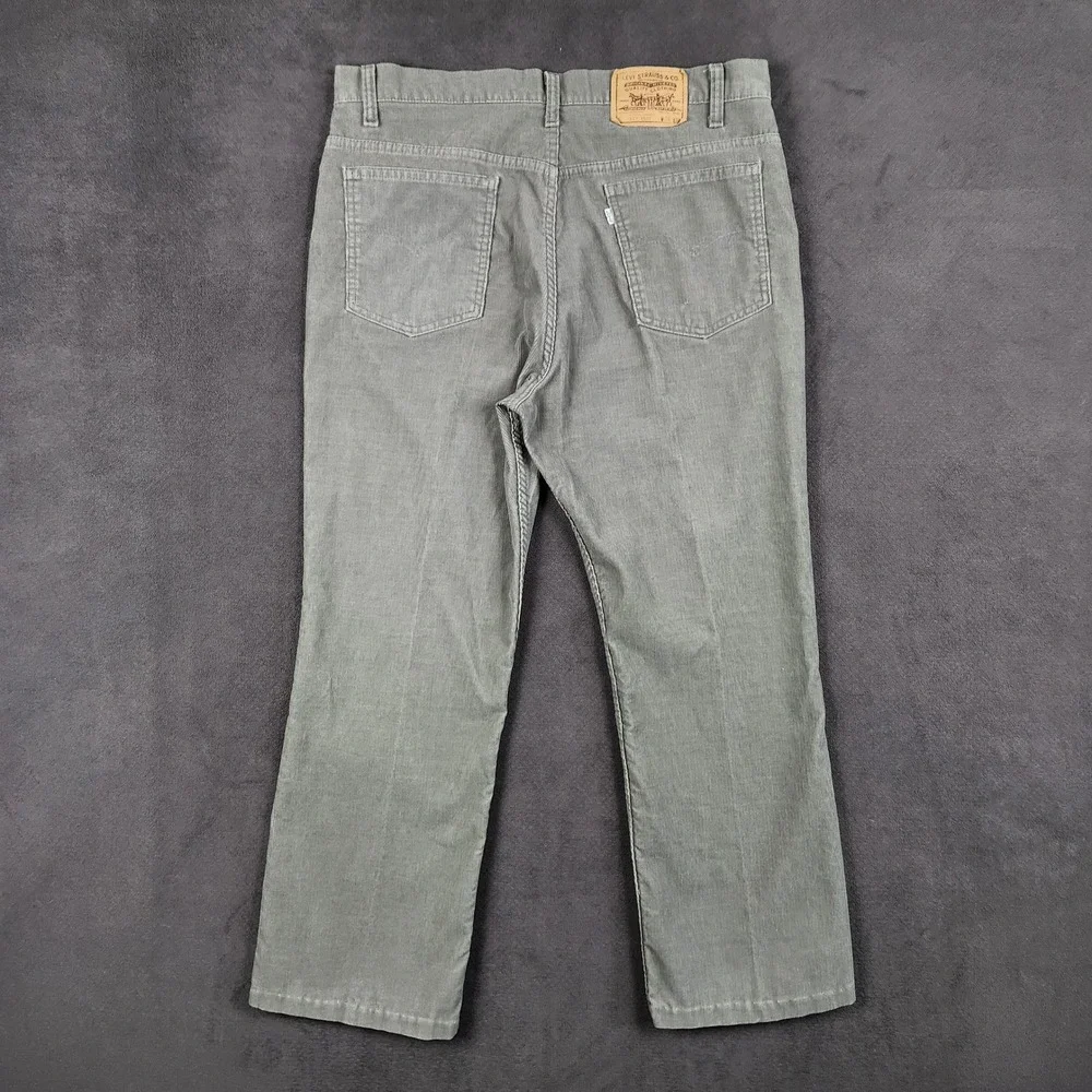 Vintage‎ Levis 517 Corduroy Pants Mens Fits 37x32 Gray Bootcut USA White Tab 80s